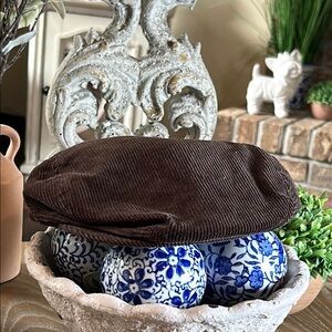 Little Boys Brown Corduroy Newsboy Flat Cap Hat